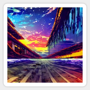 Anime Style Landscape Sticker